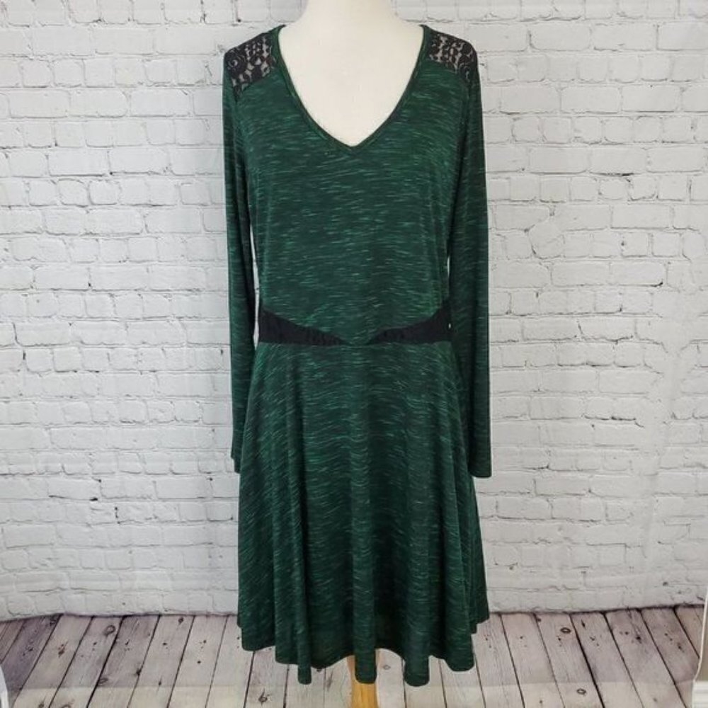 YUMI KIM 𝅺V-Neck Long Sleeve Dress Green 10 12 REVOLVE